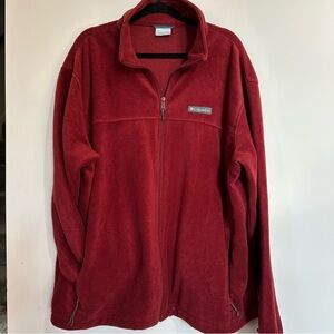 Men’s Columbia Burgundy Full Zip Fleece Jacket, XXL